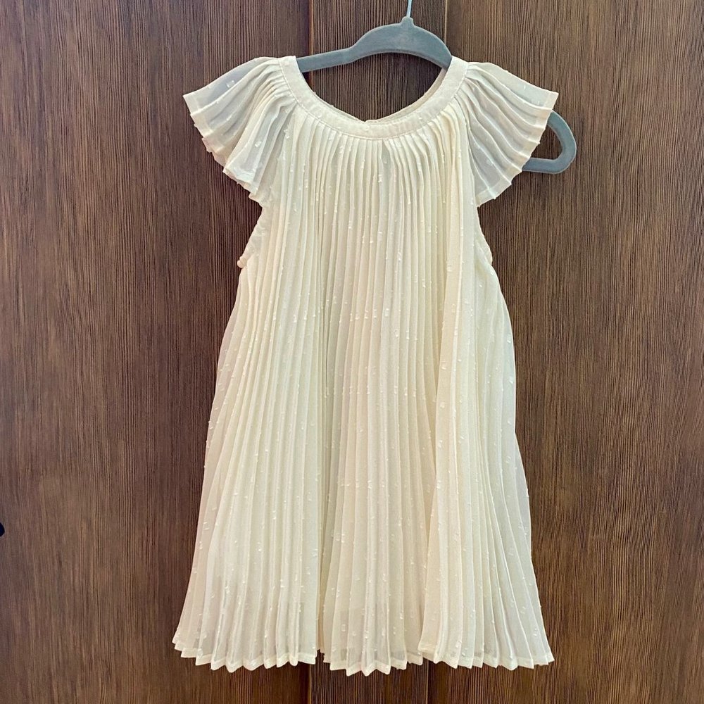 Baby Gap Ivory White Pleated Swing Dress